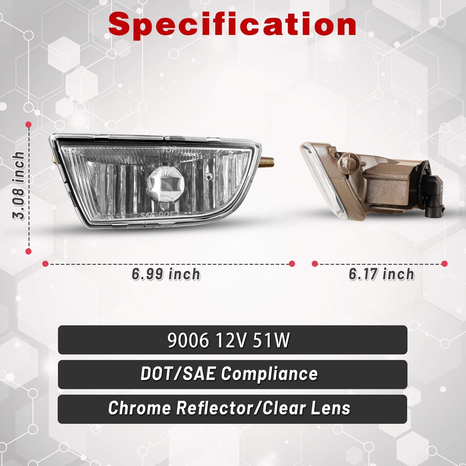 Autowiki Fits For 1998-2003 Toyota Sienna Oem Style Clear Lens Bumper Driving