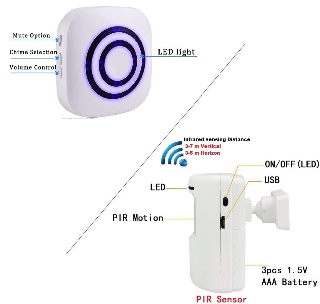 Motion Detector Sensor Alarm Siegenpro Driveway Alarm Wireless Home Security
