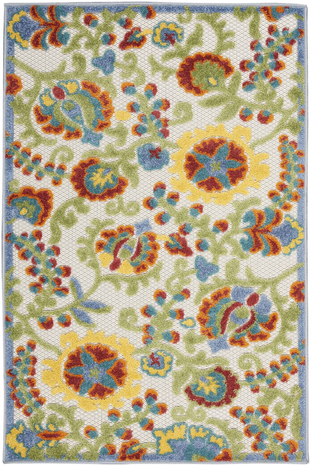 Nourison Home Aloha Ivory Multicolor 28 X 4 Area Rug - Easy Clean Non Shedding