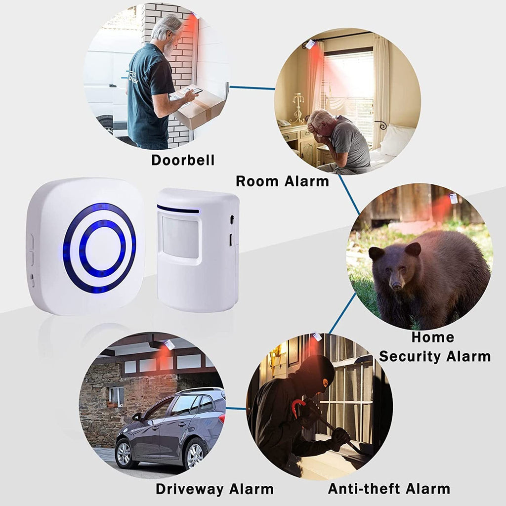 Motion Detector Sensor Alarm Siegenpro Driveway Alarm Wireless Home Security