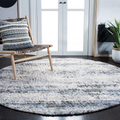 Safavieh Berber Shag Collection 67 Round Ivory/Grey Ber273A Modern Abstract