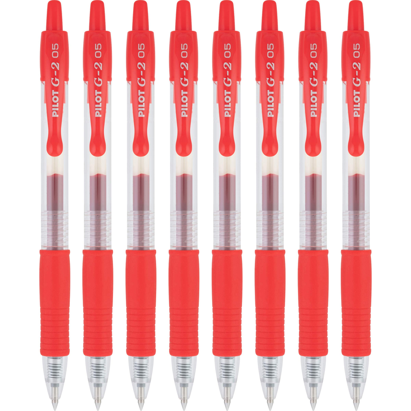 Pilot G2 Premium Gel Roller Pens Extra Fine Point 0.5 Mm Red Pens Pack Of 8 -