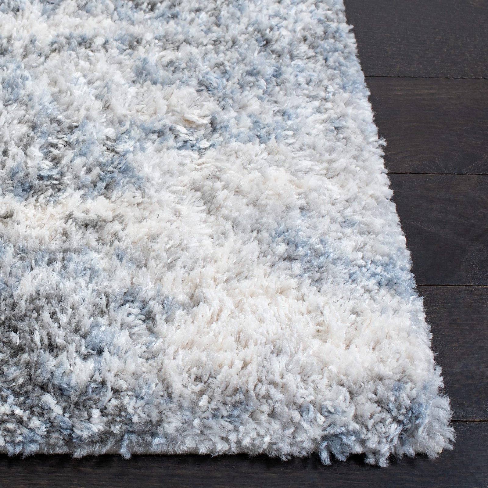 Safavieh Berber Shag Collection 53 X 76 Ivory/Grey Ber273A Modern Abstract