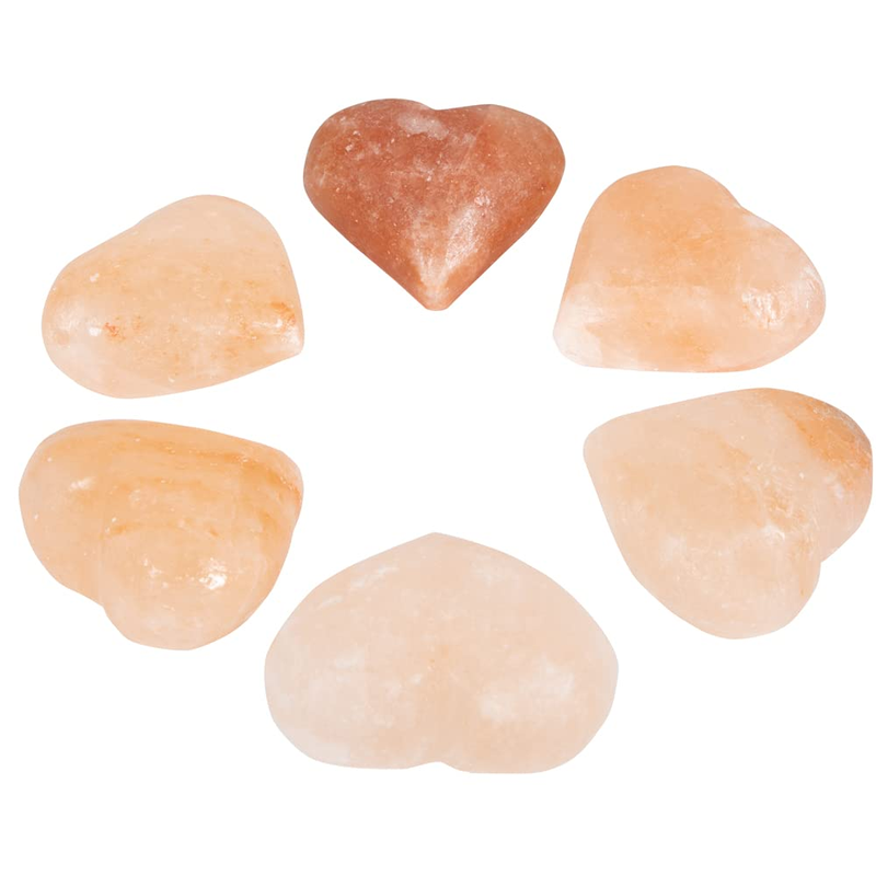 Pure Himalayan Salt Works Heart Massage Stone Pink Crystal Hand-Carved Stone