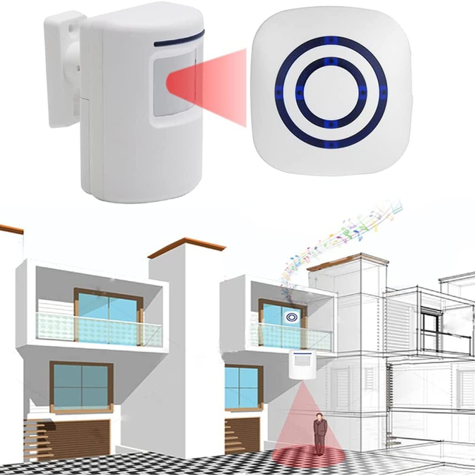 Motion Detector Sensor Alarm Siegenpro Driveway Alarm Wireless Home Security