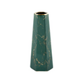 Hchlqlz 10Inch Green Gold Finish Marble Ceramic Flower Vase Home Decor Vase And