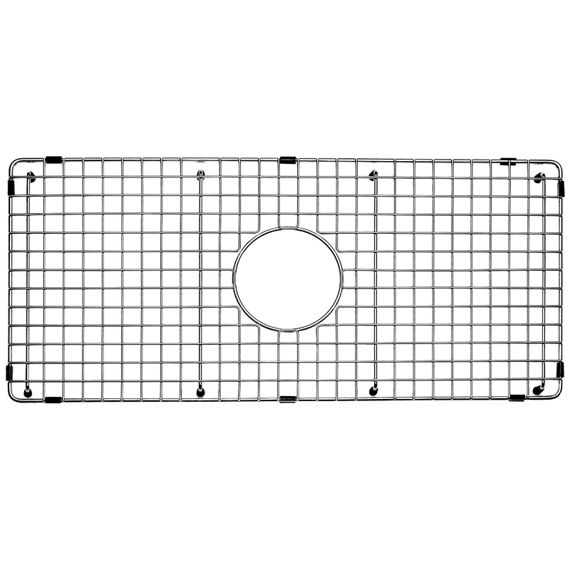 Serene Valley Sink Bottom Grid 27-1/4 X 12-9/16 Centered Drain Corner Radius