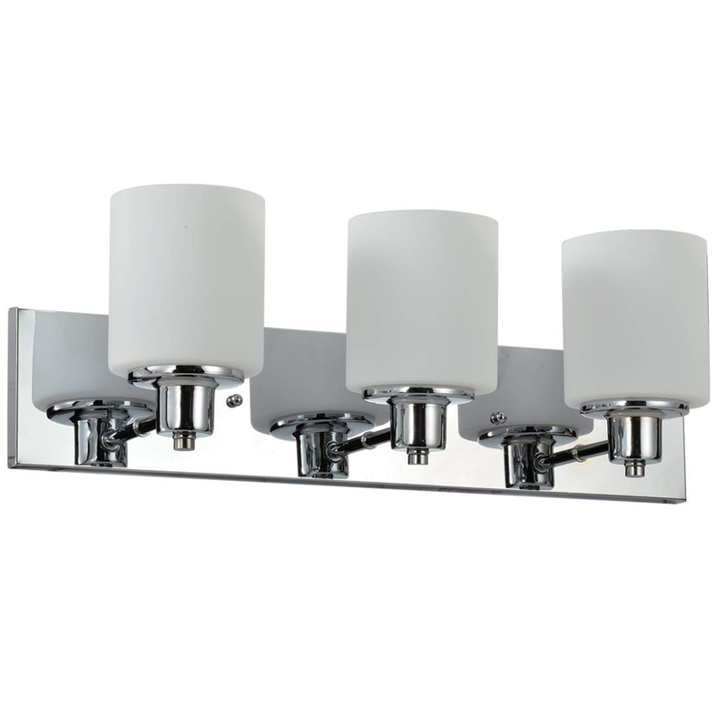 Design House Dane 3-Light Vanity Light Polished Chrome Finish Frosted Glass