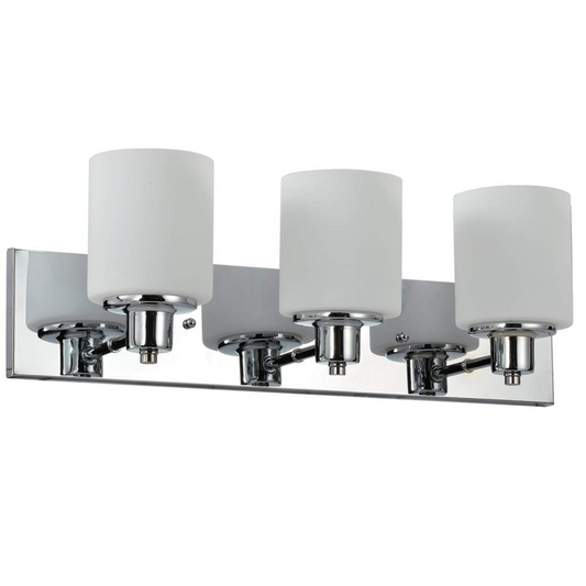 Design House Dane 3-Light Vanity Light Polished Chrome Finish Frosted Glass