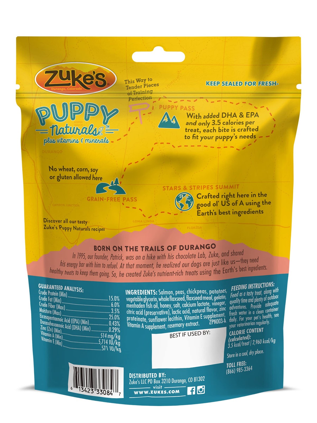 Zuke'S Zukes Puppy Naturals Dog Treats Salmon Chickpea 5 Ounce Pack Of 3