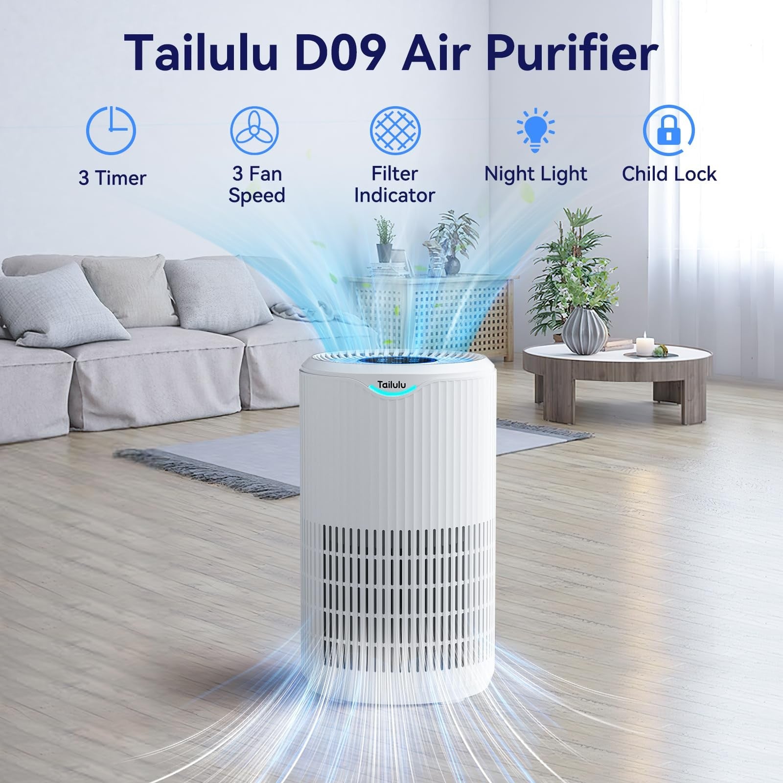 Air Purifiers For Home Large Room Up To 1680 Ft Tailulu H13 Hepa Air Filter