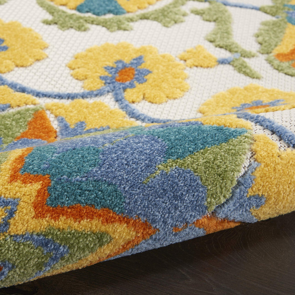 Nourison Home Aloha Multicolor 23 X 12 Area Rug - Easy Clean Non Shedding Bed