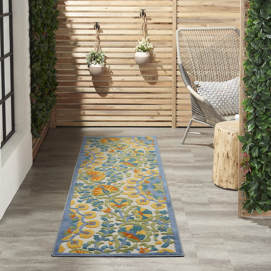 Nourison Home Aloha Multicolor 2 X 6 Area Rug - Easy Clean Non Shedding Bed