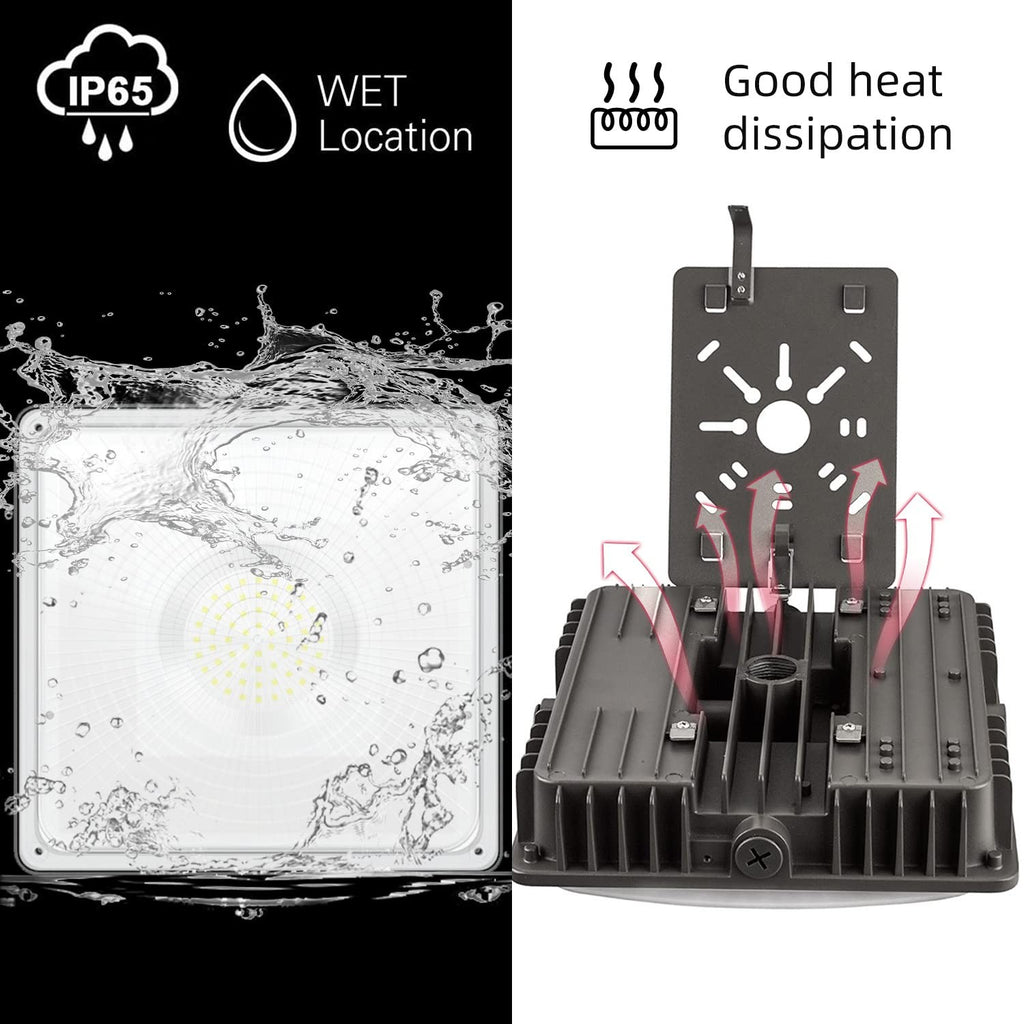 Deojoy Led Canopy Light Fixture 45W 1 Packhid/Hps Replacement 9.5 X 9.5 Led