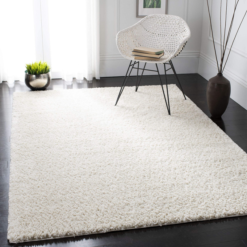 Safavieh August Shag Collection Area Rug - 4 Square Ivory Solid Design