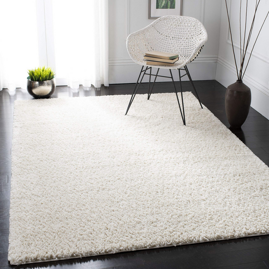 Safavieh August Shag Collection Area Rug - 4 Square Ivory Solid Design