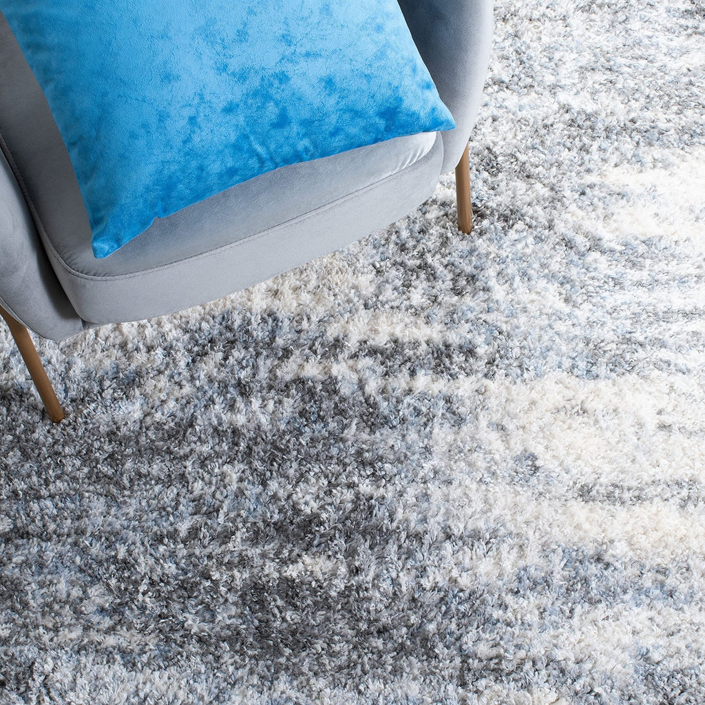 Safavieh Berber Shag Collection 2 X 8 Ivory/Grey Ber273A Modern Abstract