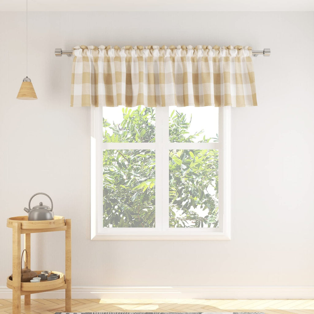 Natus Weaver 3 Pc Cotton Classic Country Farmhouse Kitchen Window Curtain