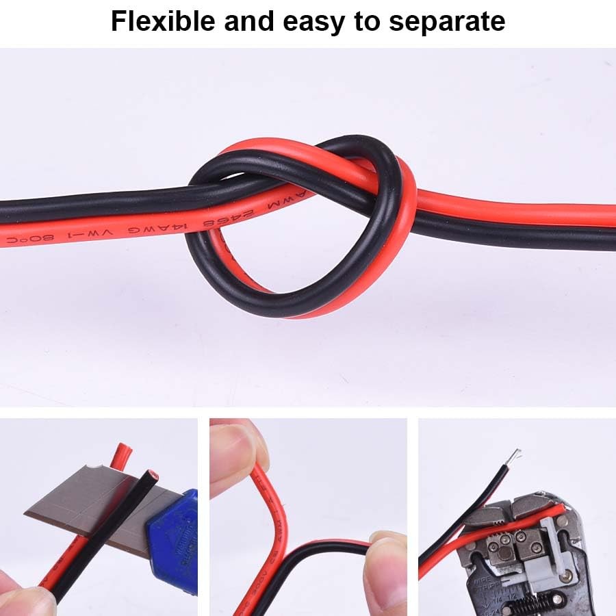 Shirbly 10 Gauge Wire 100Ft Tinned Copper Wire-2 Conductor Parallel Wire