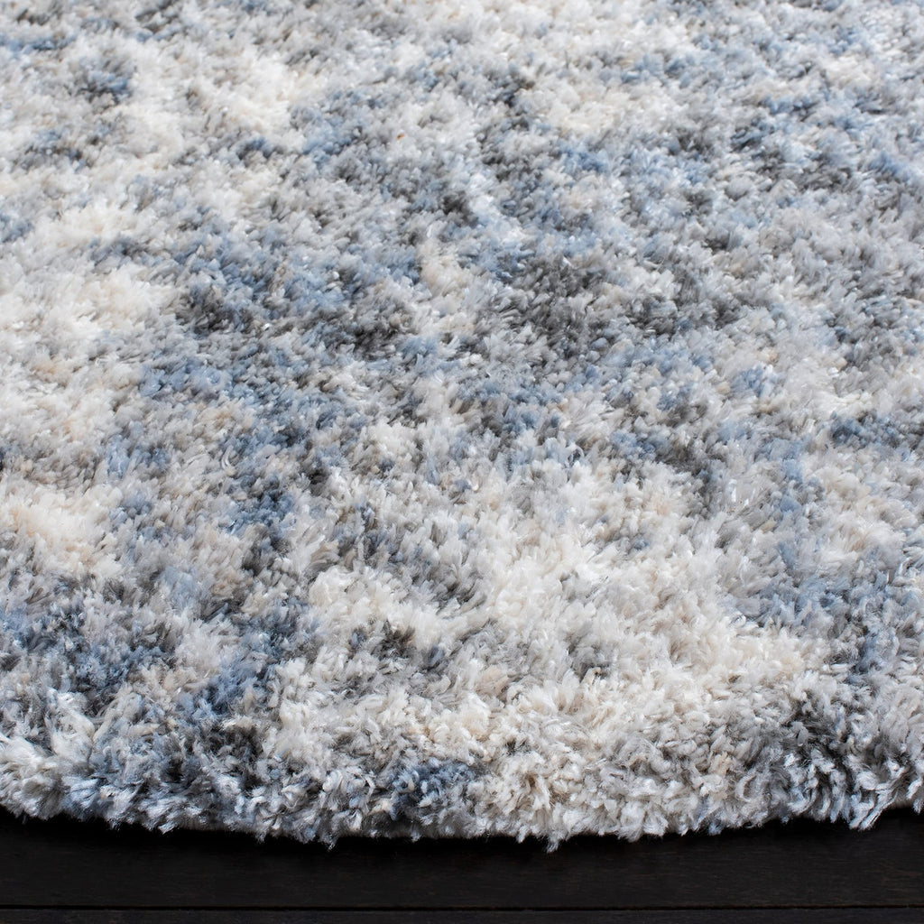 Safavieh Berber Shag Collection Area Rug - 67 Round Ivory Grey Modern Abstract