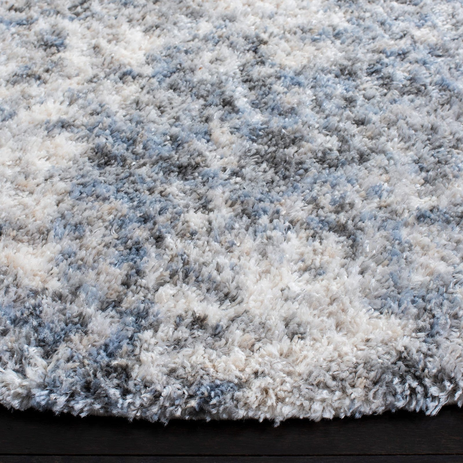 Safavieh Berber Shag Collection Area Rug - 67 Round Ivory Grey Modern Abstract