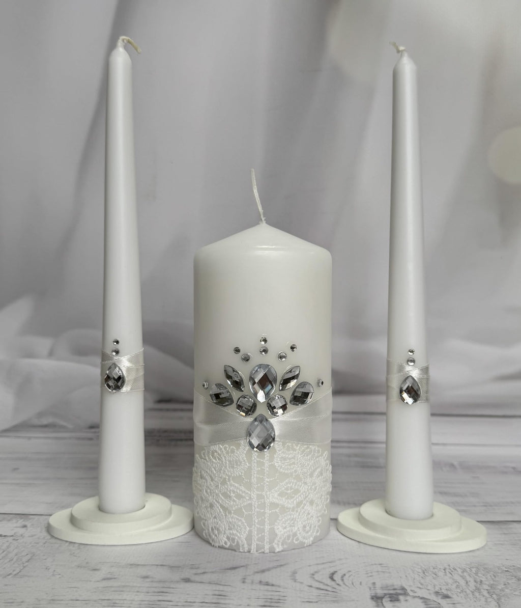 Magik Life Unity Candle Set - Wedding Ceremony Reception 6 Pillar Two 10 Taper