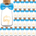 Ethisa Vintage 24 Pack Its A Boy Milk Glass Bottles Ribbons And Stickers -