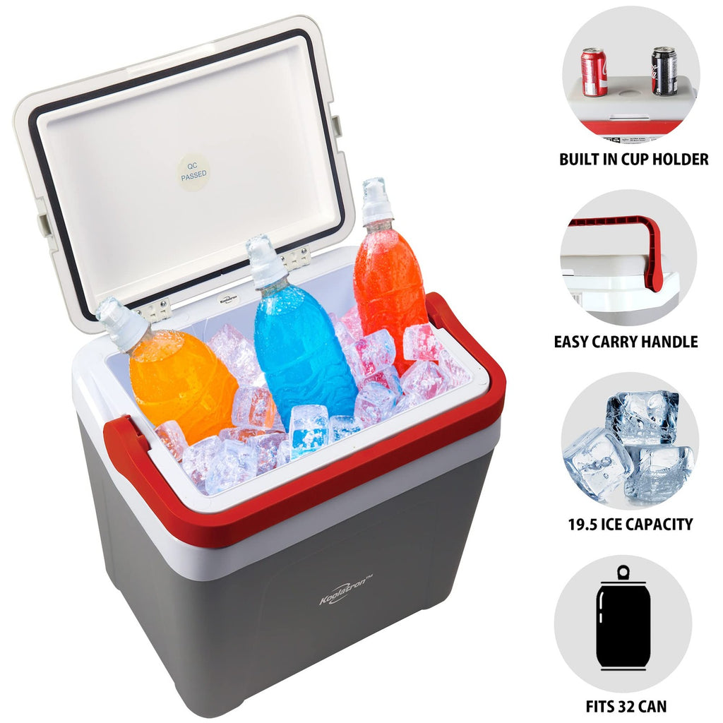 Koolatron Ice Chest Cooler - Portable Cooler W/ Locking Carry Handle Vintage