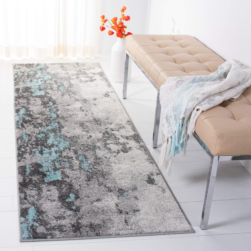 Safavieh Adirondack Collection Runner Rug - 26 X 14 Turquoise Grey Modern