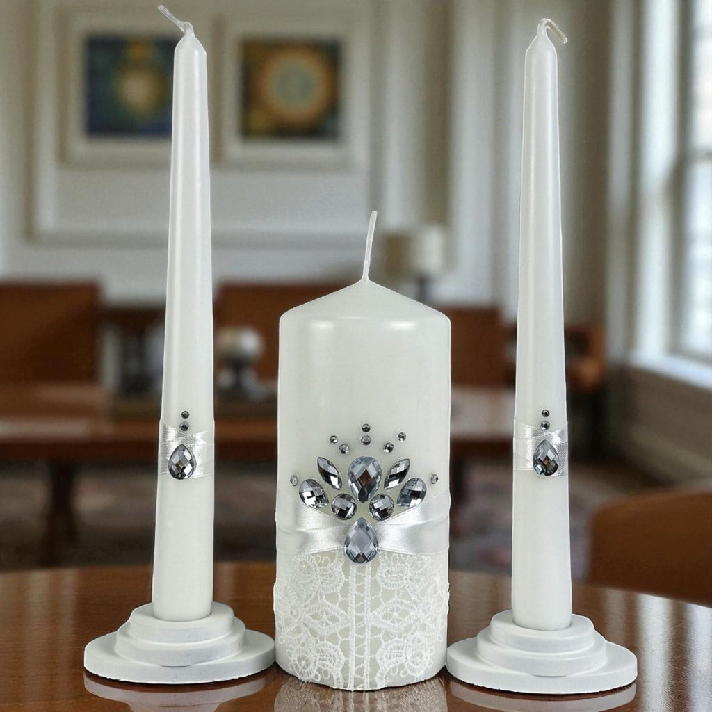 Magik Life Unity Candle Set - Wedding Ceremony Reception 6 Pillar Two 10 Taper
