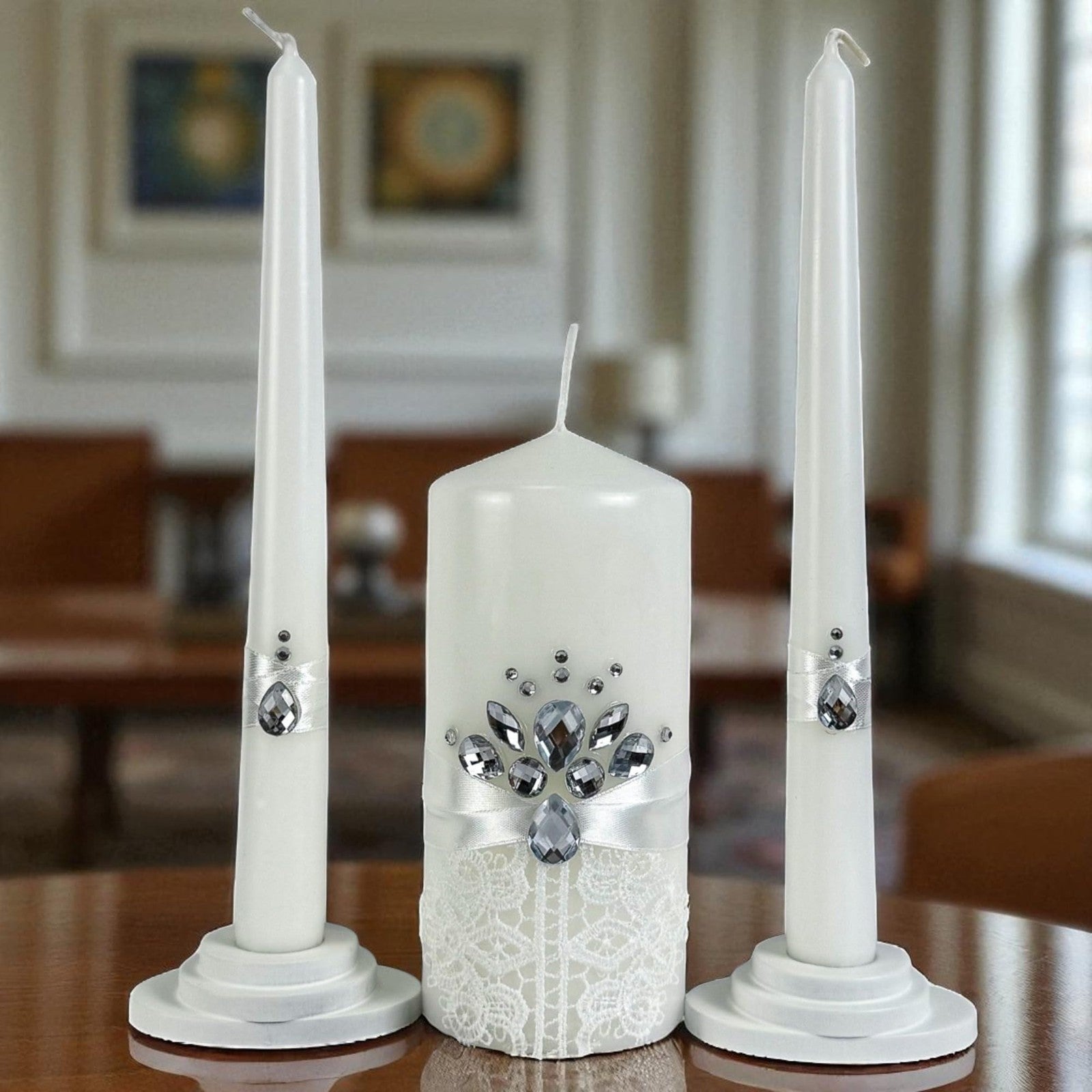 Magik Life Unity Candle Set - Wedding Ceremony Reception 6 Pillar Two 10 Taper