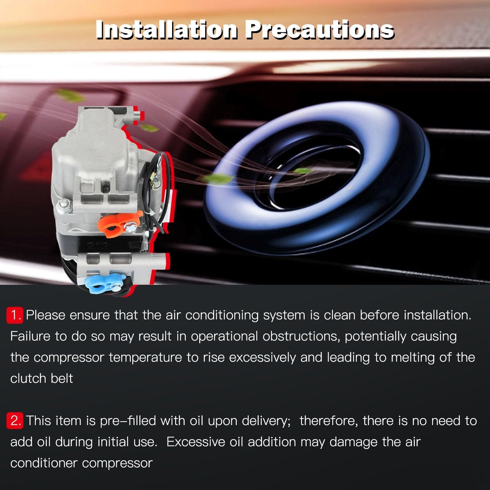 Cciyu Air Conditioning Compressor For Mazda 3 2.0L 2.3L For Mazda 3 Sport 2.0L