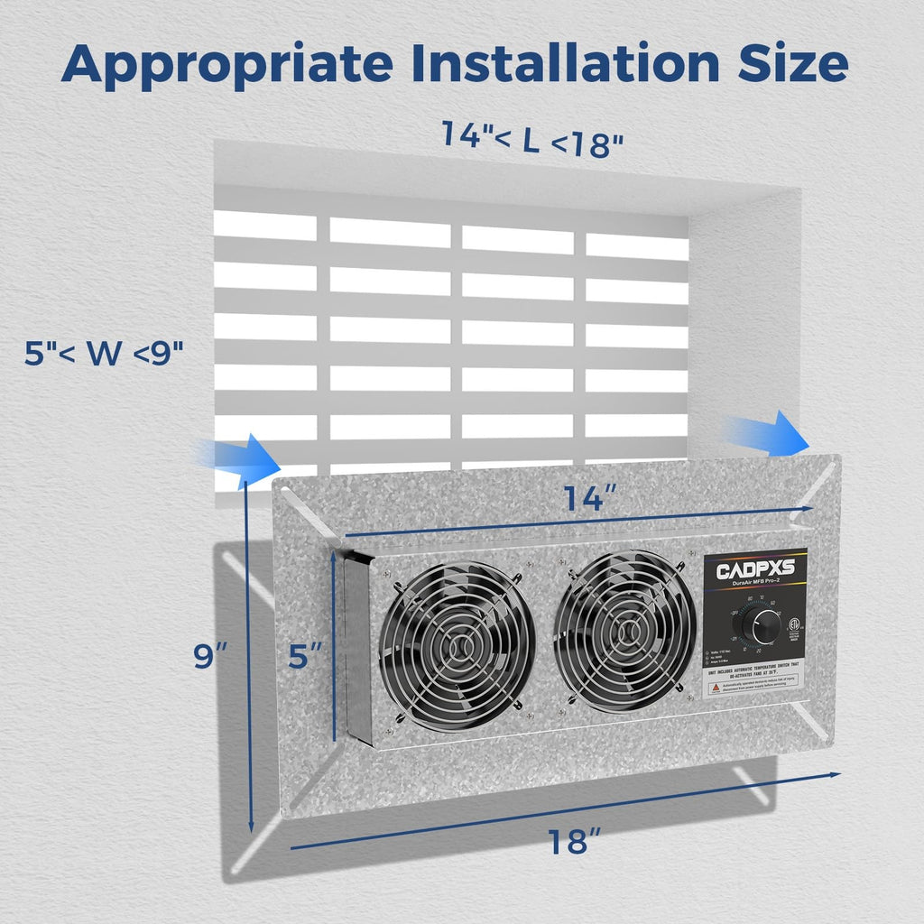 Cadpxs Crawlspace Ventilation Fan Crawlspace Fan Vent Humidistat Dehumidistat