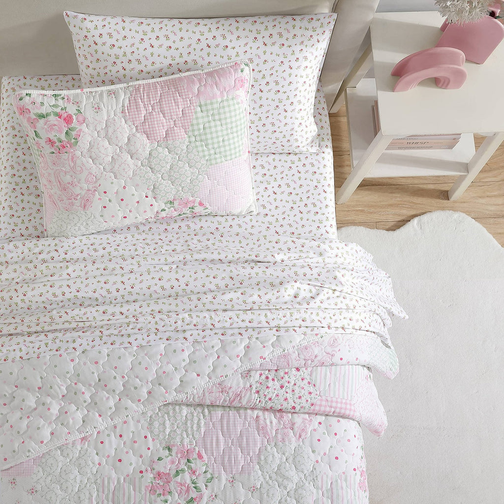 Laura Ashley Kids - Full Quilt Set Reversible Brushed Microfiber Bedding