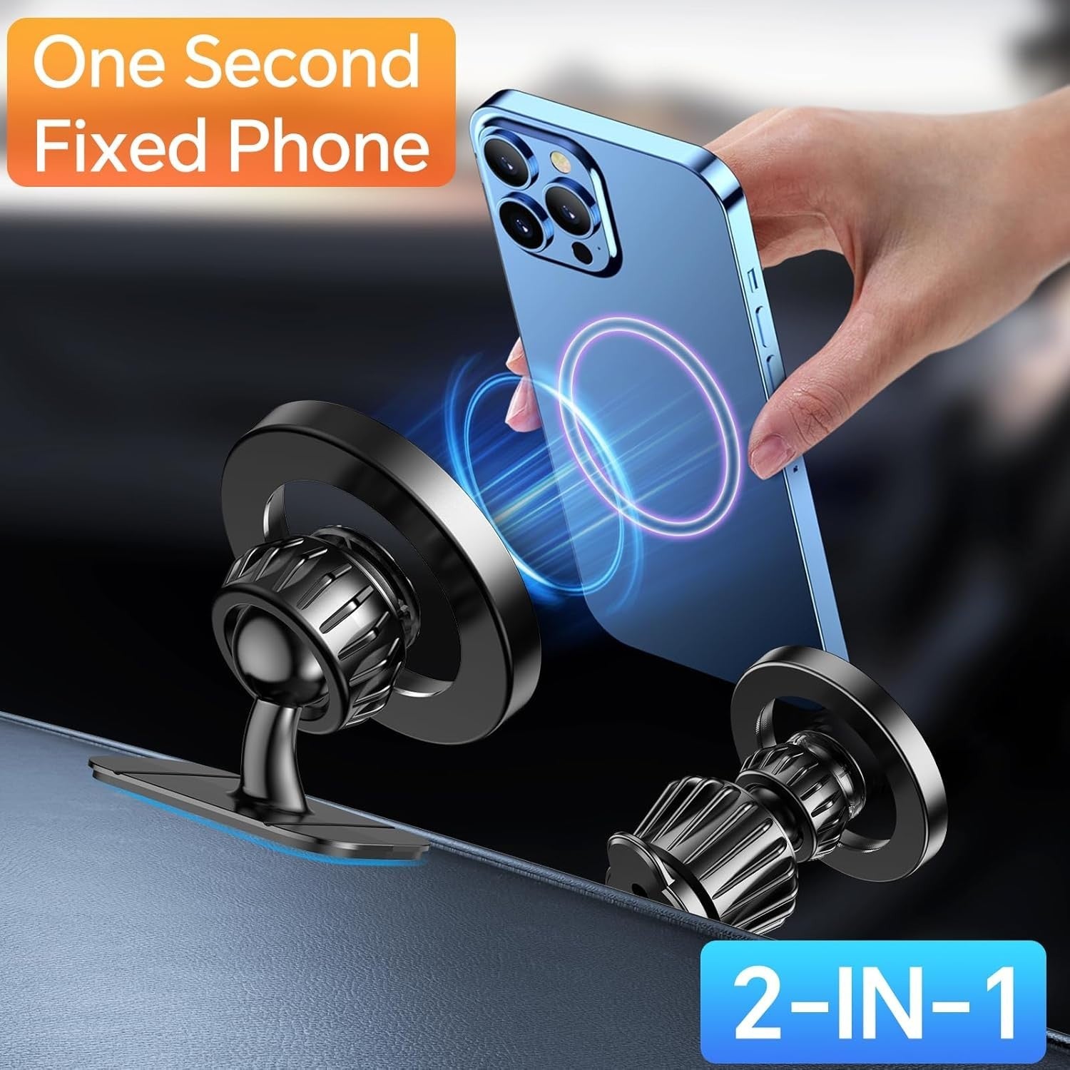N21 MagSafe Car Mount Strong Magnets Magnetic 1 Pack Black Adjustable