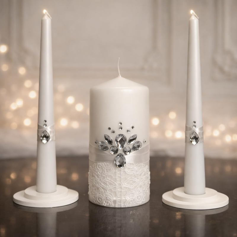 Magik Life Unity Candle Set - Wedding Ceremony Reception 6 Pillar Two 10 Taper