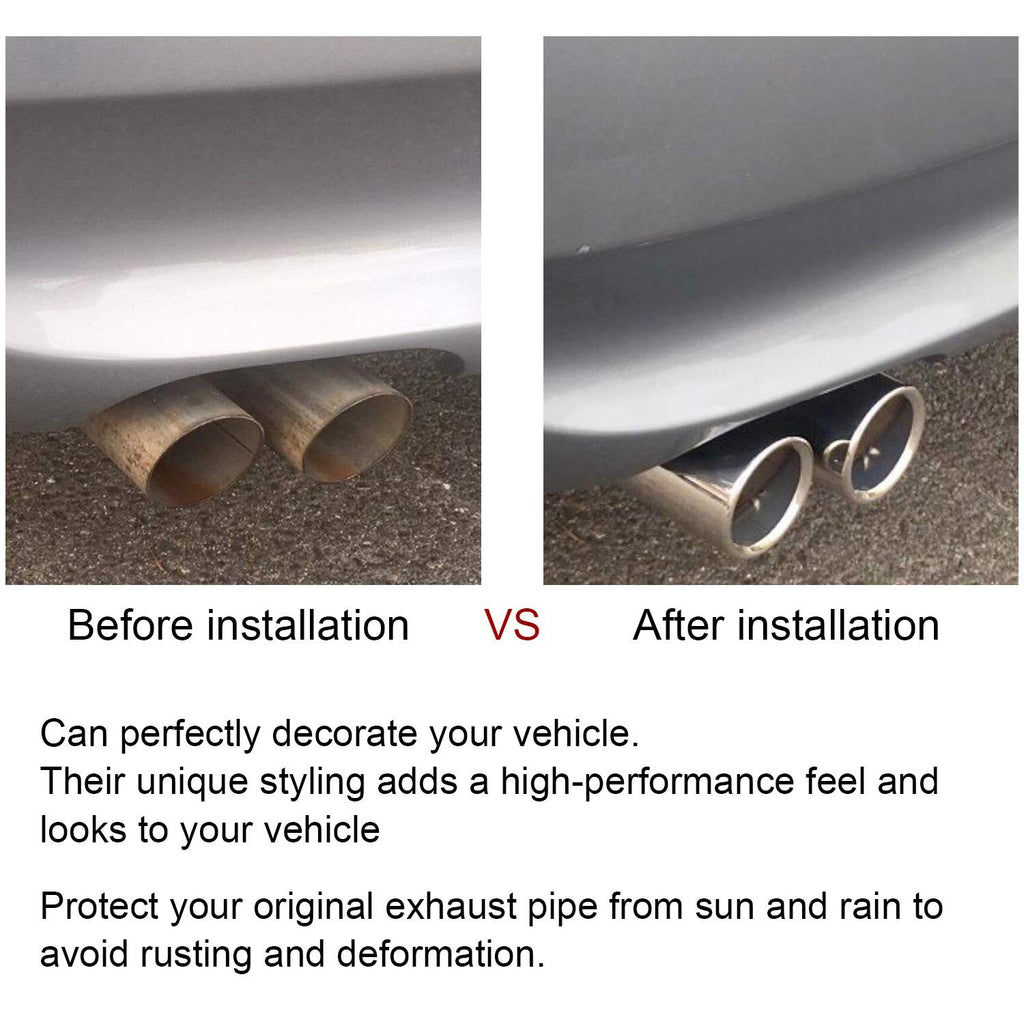 Sykrss Exhaust Muffler Tail Pipe Tips Pair Compatible 2005-2012 Bmw 325I 328I
