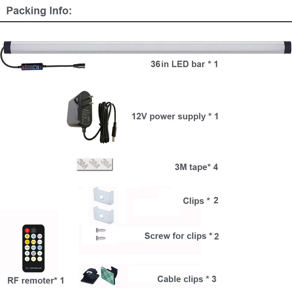 Laifuni Dimmable Under Cabinet Lighting Color Temperature Changing Led Light
