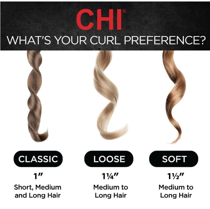 Chi Interchangeable Curling Wand 3 Barrel Attachments For Versatile Curls