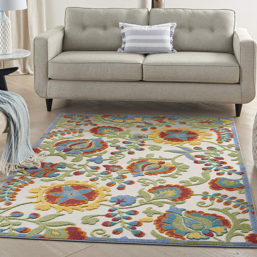 Nourison Home Aloha Ivory Multicolor 36 X 56 Area Rug - Easy Clean Non Shedding