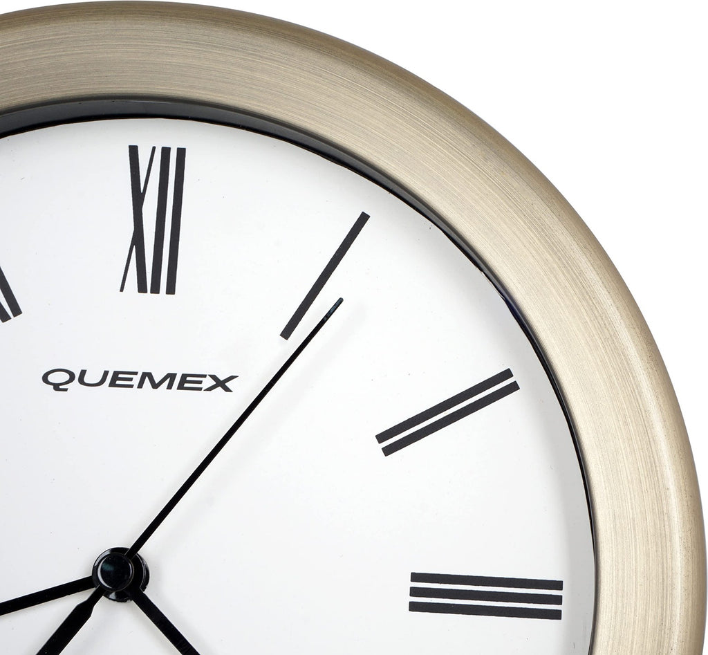 Justime 8.5 Inch Brushed Metal Water Resistant Wall Clock Special For Small