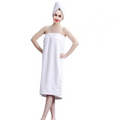 Keenso Womens Spa Bathrobe Set Hair Drying Cap - Soft Fast-Dry Wrap Towel