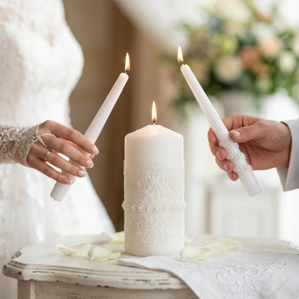 Magik Life Unity Candle Set - Wedding Ceremony Reception 6 Pillar Two 10 Taper