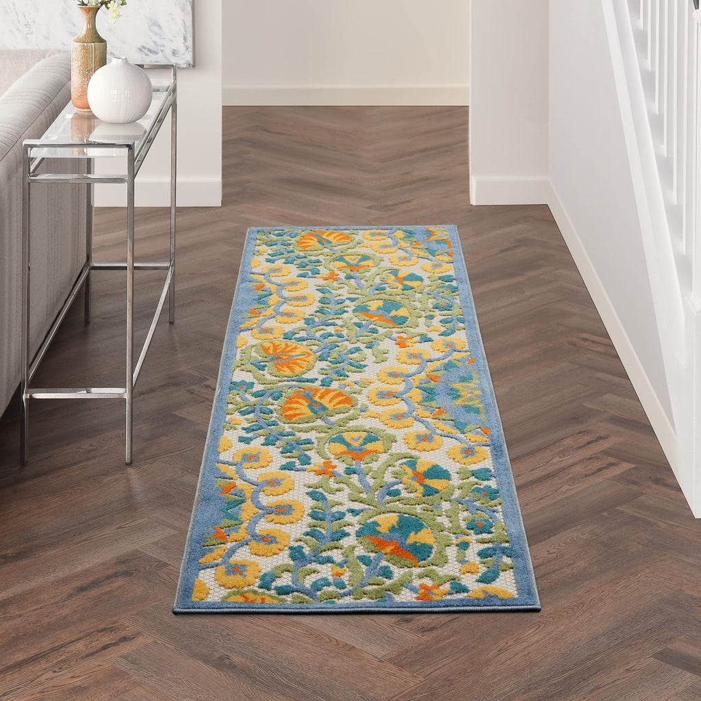 Nourison Home Aloha Multicolor 2 X 6 Area Rug - Easy Clean Non Shedding Bed