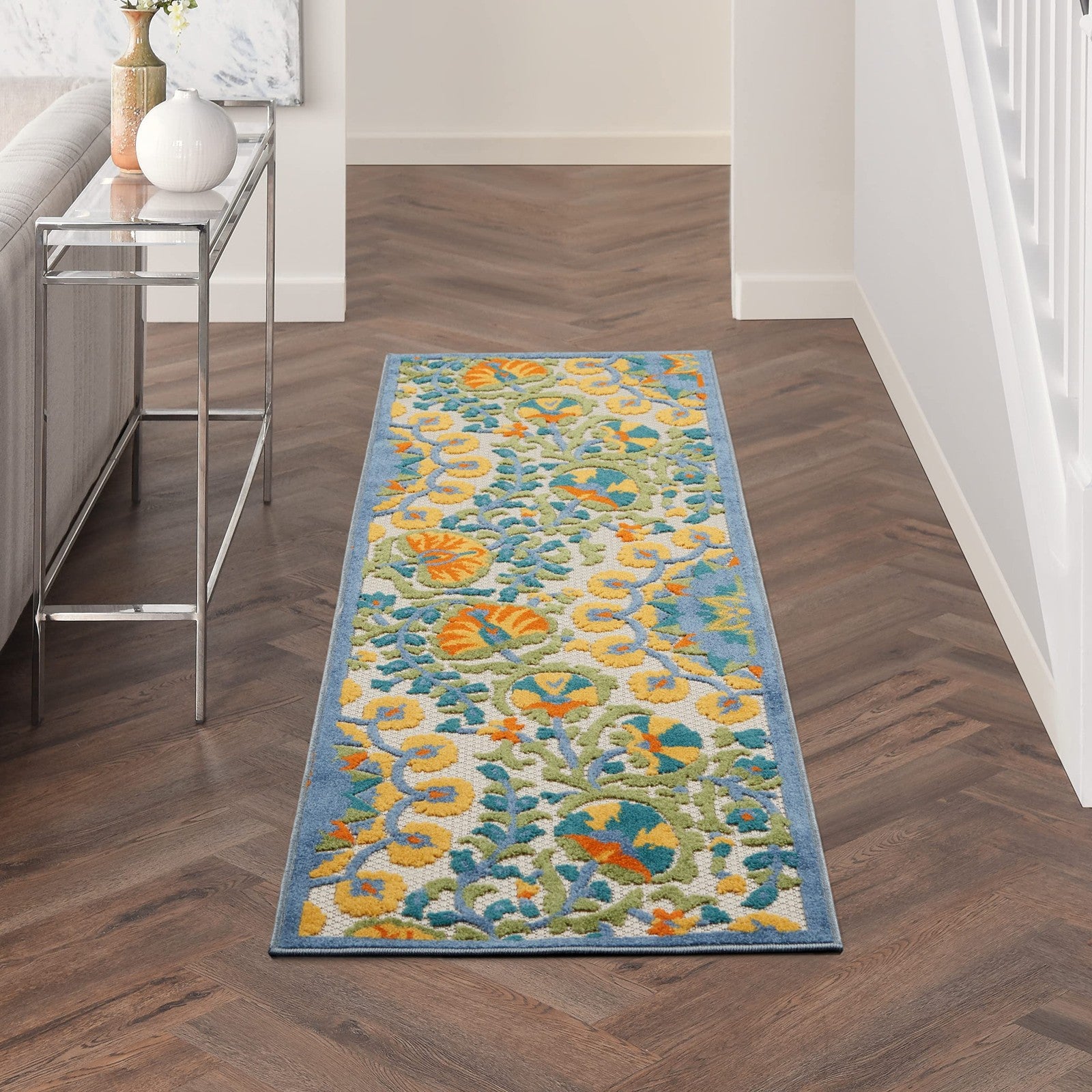Nourison Home Aloha Multicolor 2 X 6 Area Rug - Easy Clean Non Shedding Bed