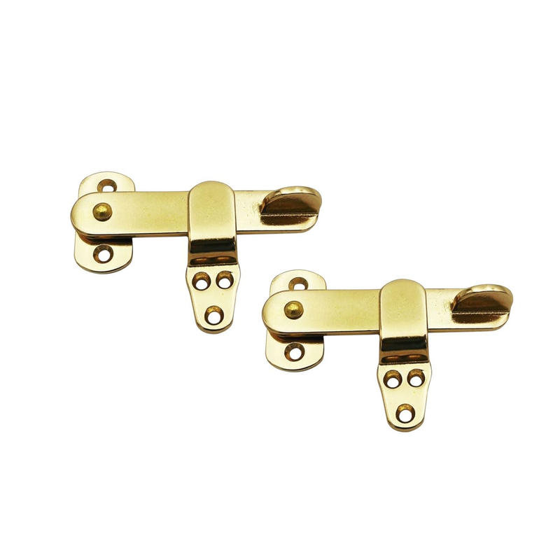 Qcaa Solid Cast Brass Flip Latch Lock For Cabinet Door 4 Vibrated Brass 2 Pack