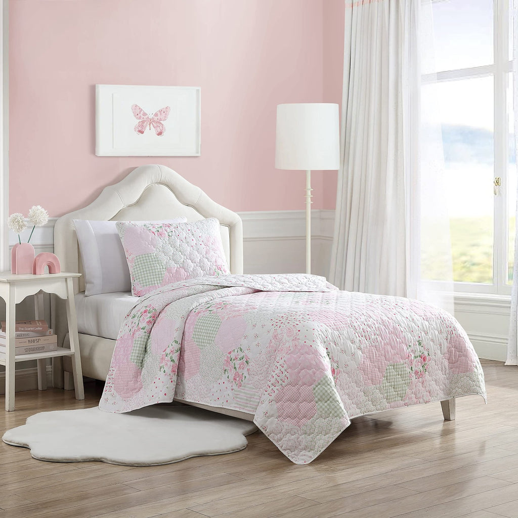 Laura Ashley Kids - Full Quilt Set Reversible Brushed Microfiber Bedding