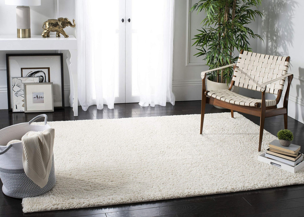 Safavieh August Shag Collection Area Rug - 4 Square Ivory Solid Design