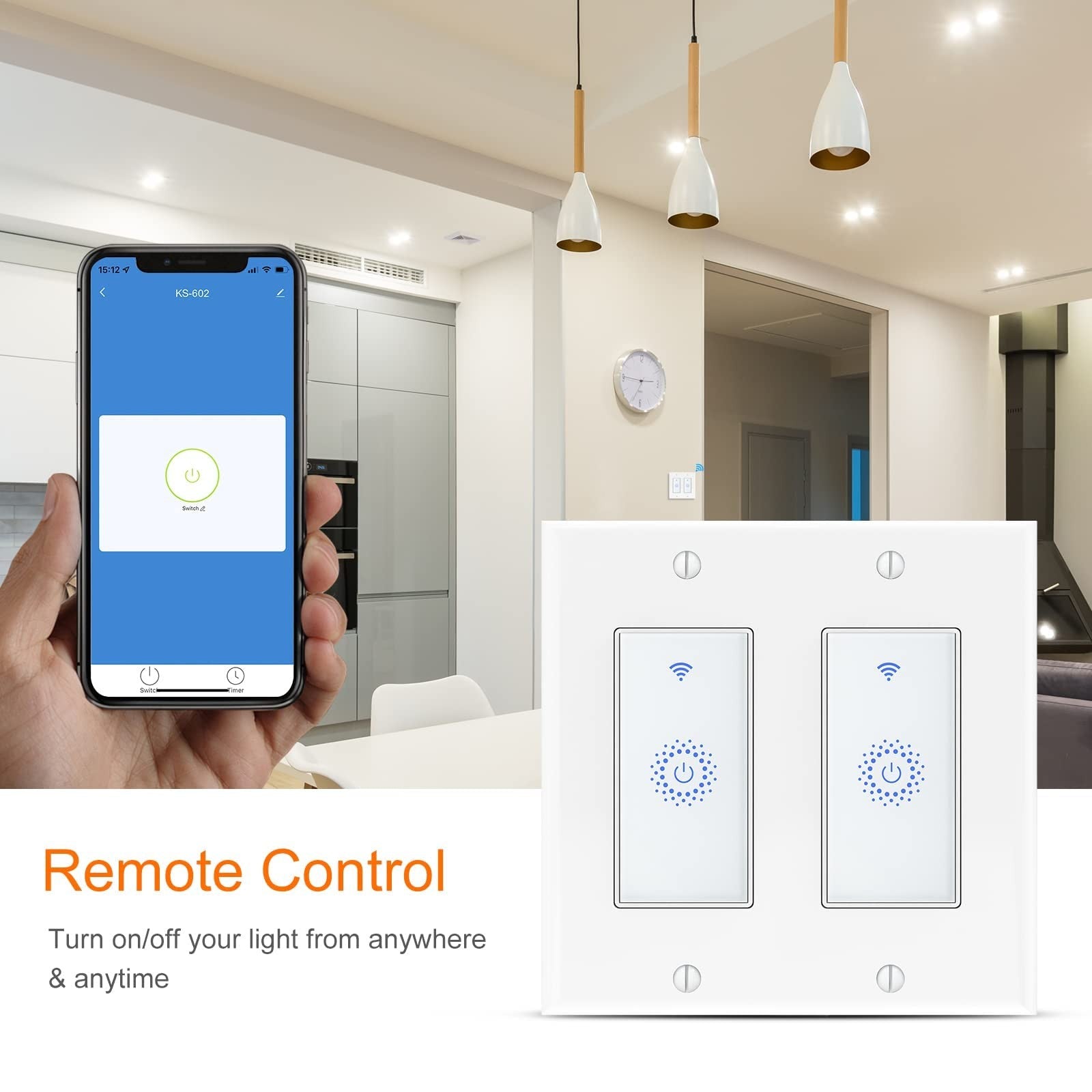 Smart Switch4 Pack Double Smart Light Switch Milfra In-Wall Wifi Smart Switch