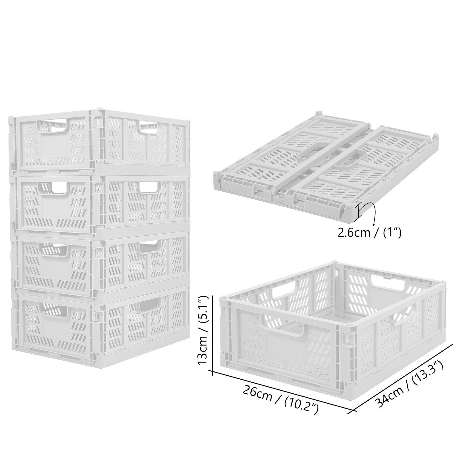 Phyllia 4 Pc Baskets Plastic For Shelf Home Kitchen Storage Bin Organizer